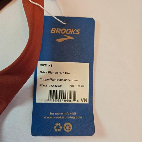 BROOKS Women Plunge Sports Bra for Running, Workouts, Sports Sz: XS Copper/Run - Picture 6 of 9